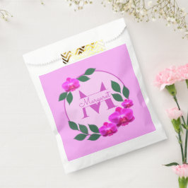 Sacolinha Nome personalizado da vintagem floral rosa, cor-de