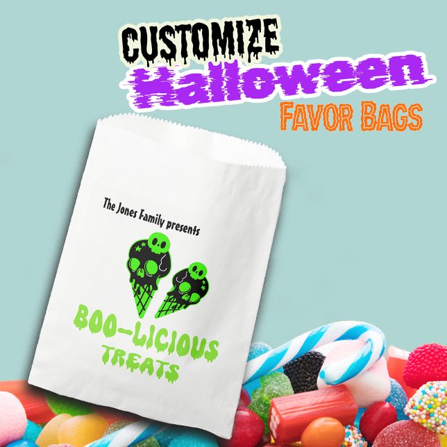 Sacolinha Nome Personalizado de Tratamentos Boo-liciosos (Criador carregado)