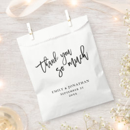 Sacolinha Nomes de Newlyweds do Elegant Script Obrigado Casa