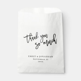 Sacolinha Nomes de Newlyweds do Elegant Script Obrigado Casa