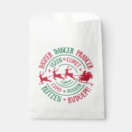 Sacolinha Nomes de Reindeers Arredondar Arte Word