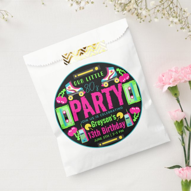 Sacolinha nossa pequena Festa de aniversário Retro Neon (Selado)