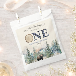 Sacolinha Nosso Pequeno Lumberjack Bear Blue primeiro aniver