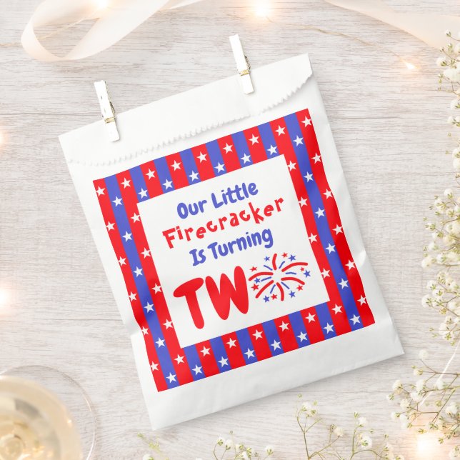 Sacolinha Nosso Pequeno segundo aniversário Firecracker (Cortado)