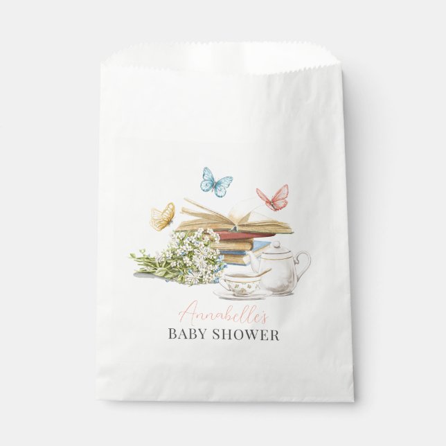 Sacolinha Novo capítulo Chá Set Butterflies Book Chá de fral (Frente)