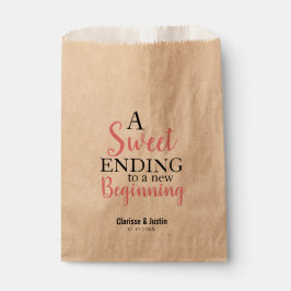 Sacolinha Novo Casamento de Script Rosa Começo