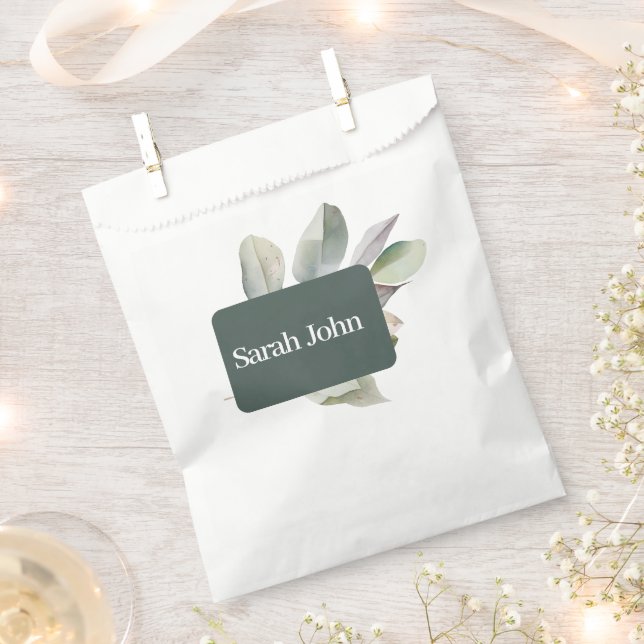 Sacolinha número de mesa de eucalipto moderno (Cortado)