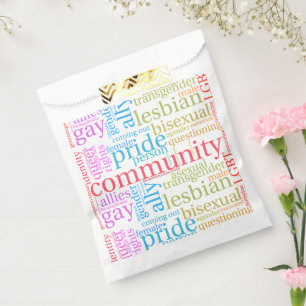 Sacolinha nuvem de palavras da comunidade LGBTQ+ arco-íris d
