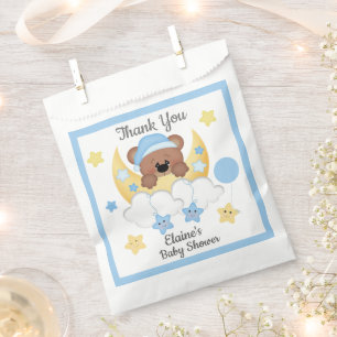 Sacolinha Nuvens de Lua de Urso Teddy Stars Chá de Menino