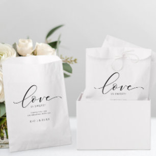 Sacolinha O Amor é Doce Casamento Romântico Moderno e Elegan