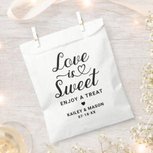 Sacolinha O Amor é Doce Coração Moderno Casamento Script