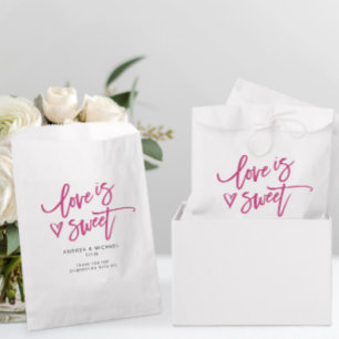 Sacolinha O Amor é Doce Rosa Magenta Casamento Diversão Cora