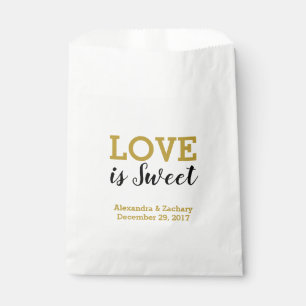Sacolinha O amor é favor Dourado preto doce dos doces do