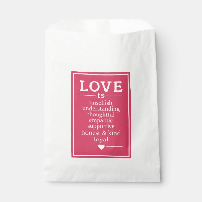 Sacolinha O amor é ... favorecer as bolsas (Frente)