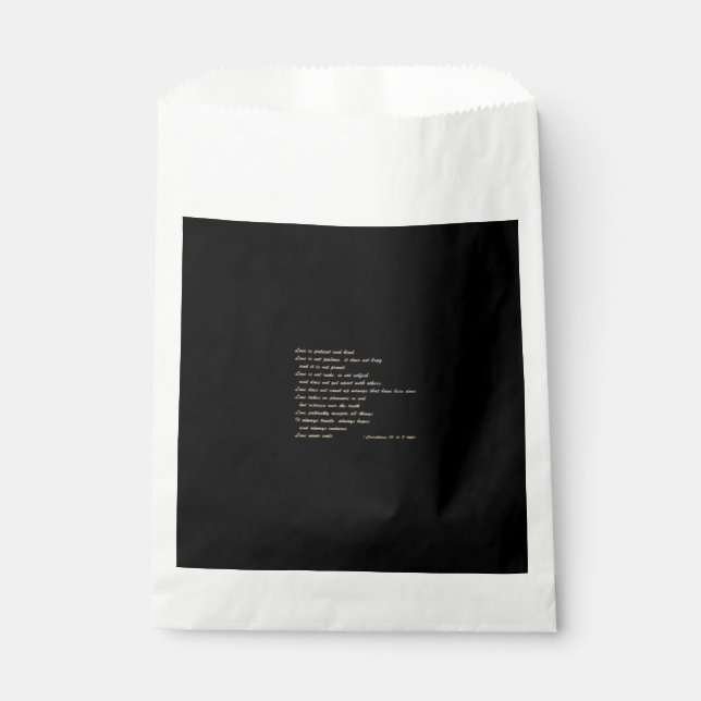 Sacolinha O Amor é Paciente Simples Design Inspirador  (Frente)