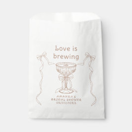 Sacolinha O amor está fervendo Chuveiro de noiva desenhado à