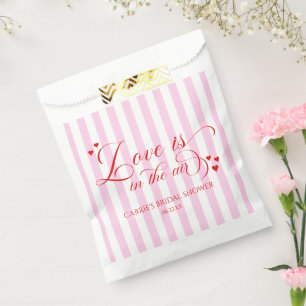 Sacolinha O Amor Está No Ar Rosa Corações Vermelhos Chá de N