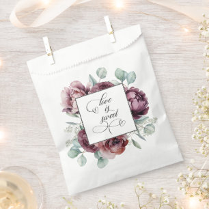 Sacolinha O Amor Floral Russo Burgundy é Doce