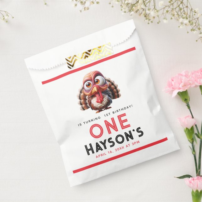 Sacolinha O que é divertido Caricaturas primeiro aniversario (Selado)