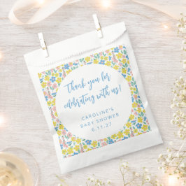 Sacolinha Obrigado Chá de fraldas Personalizado Floral Amare