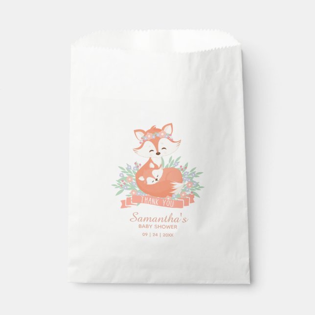 Sacolinha Obrigado Chic Mãe e Bebê Fox Chá de Bebê (Frente)