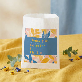 Sacolinha Obrigado de Casamento Botânico de Folha Azul e Ama