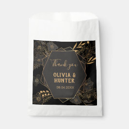 Sacolinha Obrigado de casamento Dourado e negro moderno