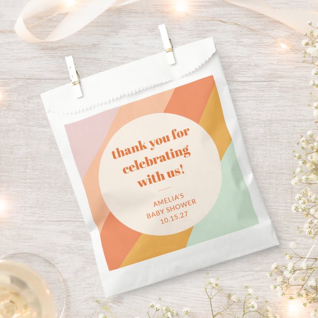 Sacolinha Obrigado de Chá de fraldas Personalizado com Faixa (Cortado)