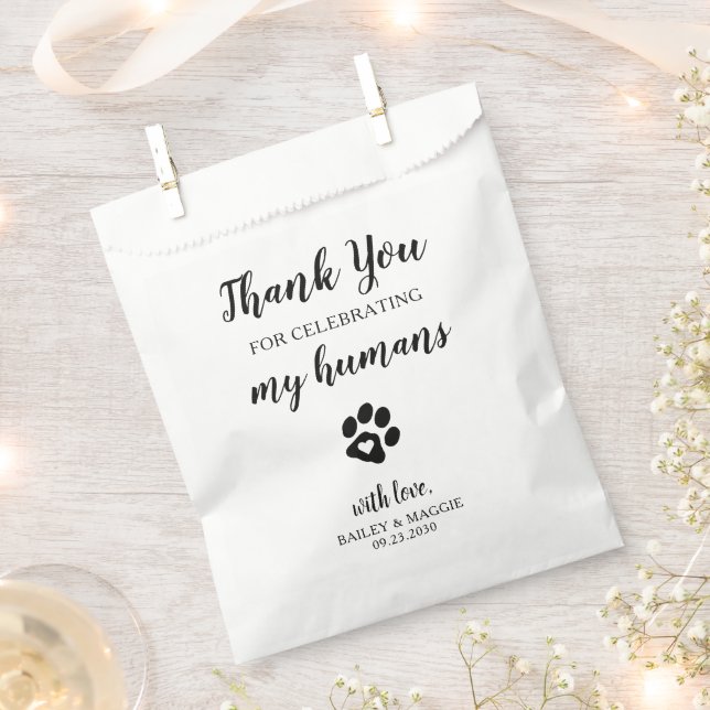 Sacolinha Obrigado Doggie Bag Dog Treat Casamento Favor Bag (Cortado)