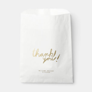 Sacolinha Obrigado Dourado do falso você as bolsas brancas