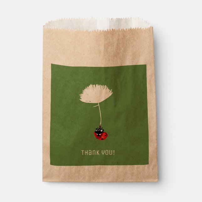 Sacolinha Obrigado Favor Bag, Ladybug. (Frente)