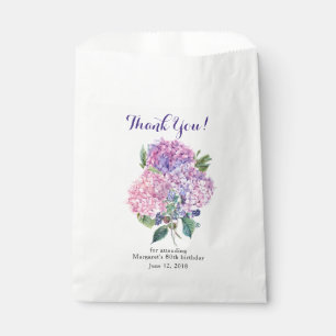 Sacolinha Obrigado floral do aniversário do 80 do Hydrangea
