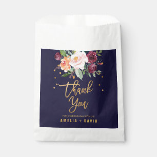 Sacolinha Obrigado floral do outono você casamento
