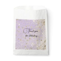 Obrigado Glittery Douradas Stars on Lavanda