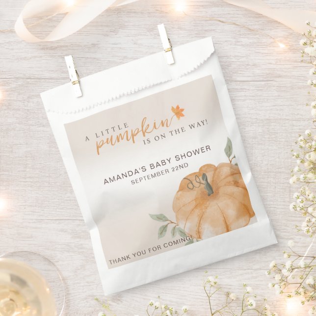 Sacolinha Obrigado Laranja Pequeno Chá de fraldas De Abóbora (Cortado)