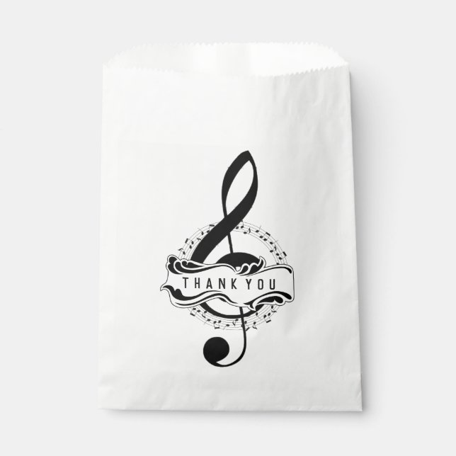 Sacolinha Obrigado Nota Musical Bolsas Favoráveis (Frente)
