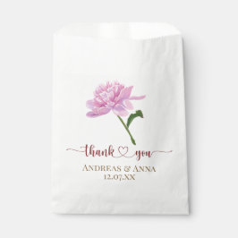 Sacolinha Obrigado pelo Casamento Peônia Rosa