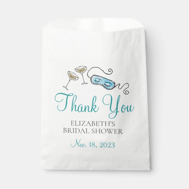 Sacolinha Obrigado por comparecer à Chá de Noiva com tema de (Frente)