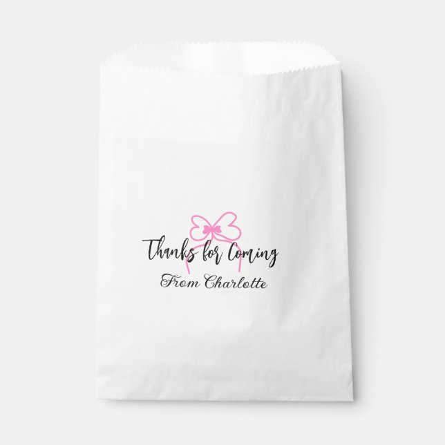 Sacolinha obrigado por vir adicionar nome mensagem arco rosa (Frente)