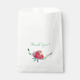 Sacolinha Obrigado rosa de flor de água Favor Bag
