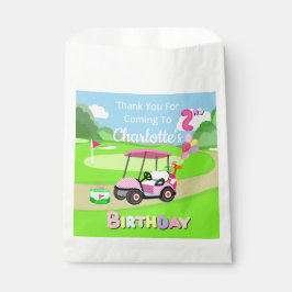 Sacolinha Obrigado segundo aniversário Bolinhas Rosa Girasso