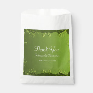 Sacolinha Obrigado verde elegante do casamento você