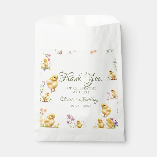 Sacolinha Obrigados de aniversário de Fazendas de primeiro a (Frente)