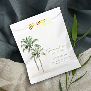 Sacolinha Obrigados de Casamento com Aquarela de Palma de Pr