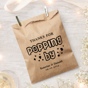 Sacolinha Obrigados para Popping By Popcorn Wedding