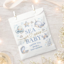 Sacolinha Ocean Sea You Soon Baby Shower Boy Blue