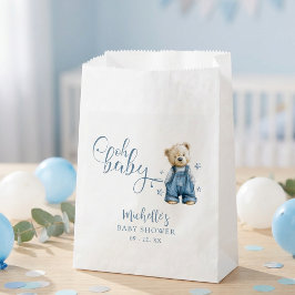Sacolinha Oh Baby Azul Jean Baby Chuveiro de Bebê em Denim