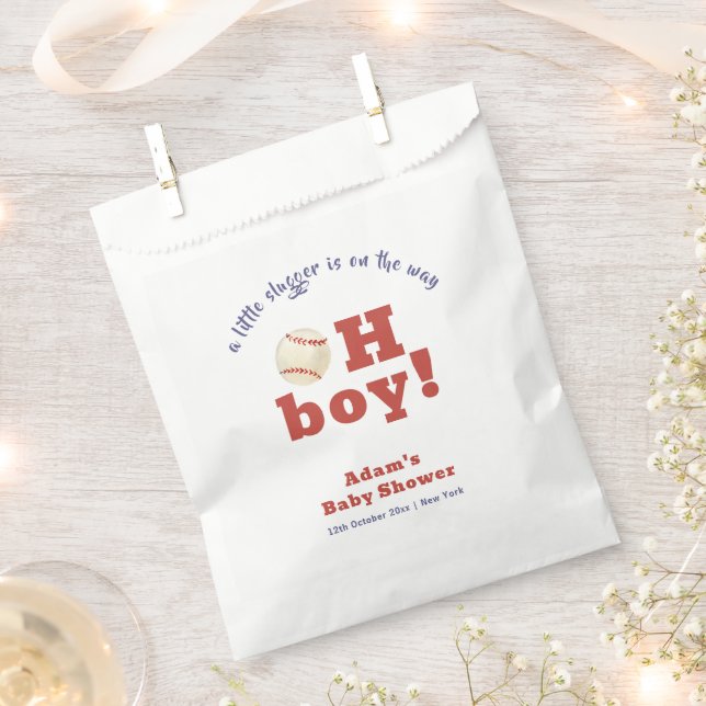 Sacolinha Oh Boy Little Slugger Baseball Sport Baby Shower  (Cortado)