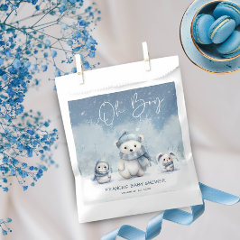 Sacolinha Oh Boy Winter | Chá de fraldas Woodland Editável