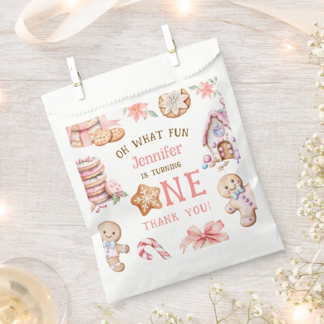 Sacolinha Oh What Fun Gingerbread 1st Birthday (Cortado)